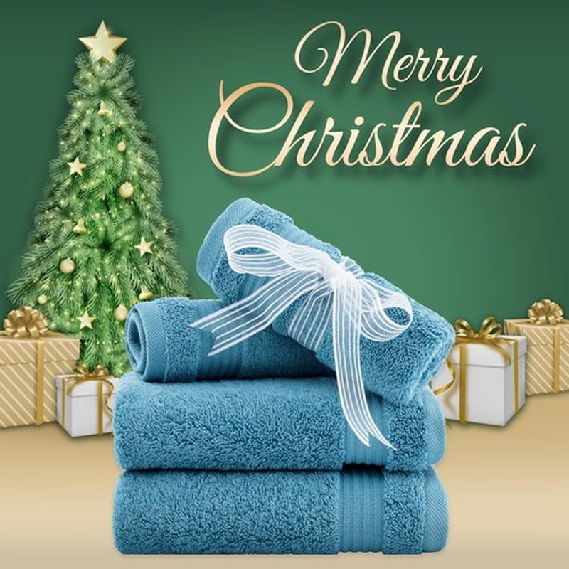 American Veteran Towel, 100% Cotton Turkish Washcloths for Bathroom Essentials 4 Pack, Soft Absorbent Wash Cloths Quick Drying Small Towels Washrags, Sky Blue