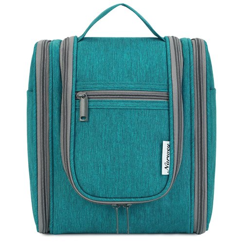 Narwey Small Hanging Travel Toiletry Bag Cosmetic Make up Organizer for Women and Men (Medium, Teal)