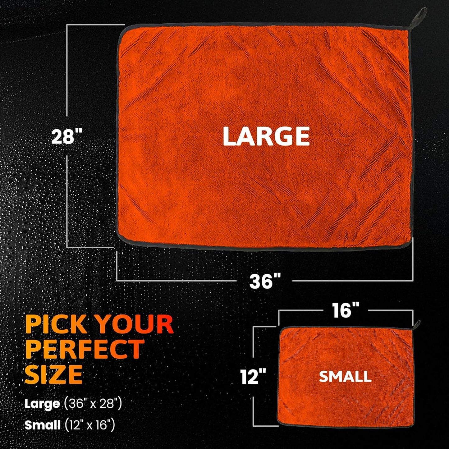 Car Drying Microfiber Towels - Extra Large Streak-Free Cleaning Cloths | Reusable, Scratch-Free, Super Soft 2-Pack