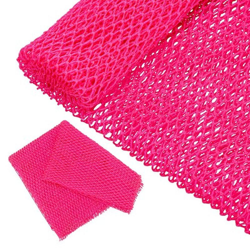 Geiserailie African Long Bathing Net Sponge Long Net Shower Body Scrubber Back Scrubber Skin Smoother Net Bathing Sponge for Daily Use or Stocking Stuffer (Pink)