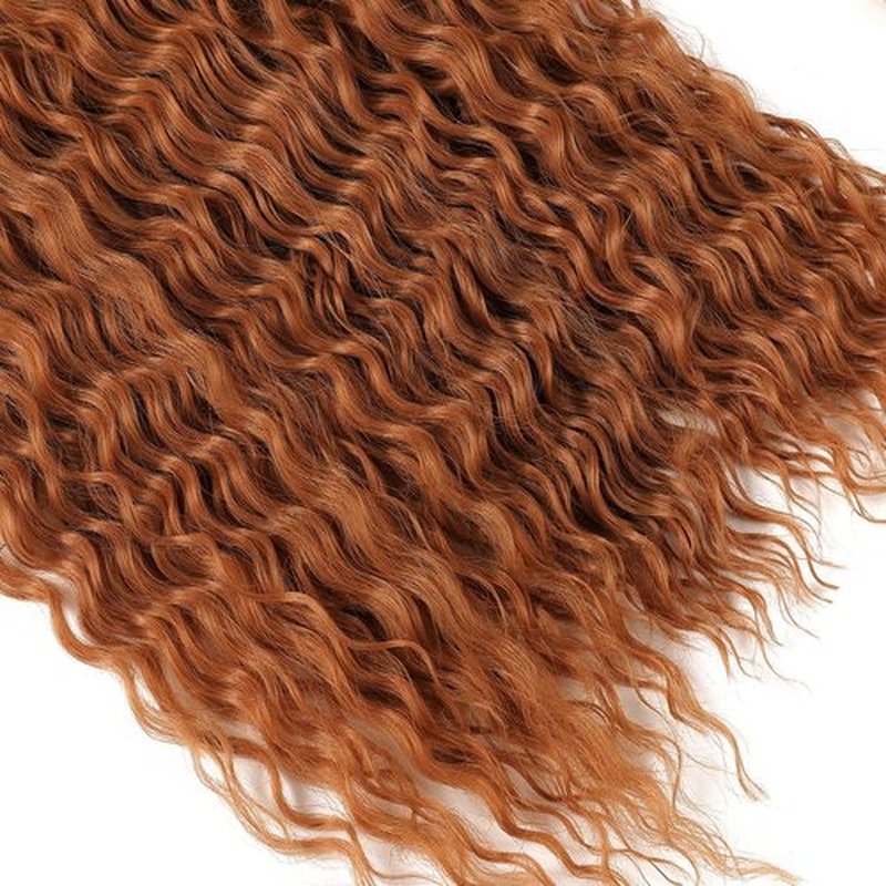 Ginger Ocean Wave Crochet Hair Extensions 22 Inch Soft Curly Braiding Crochet Hair 6Packs Wavy Crochet Hair Extensions for Black Women #30Brown