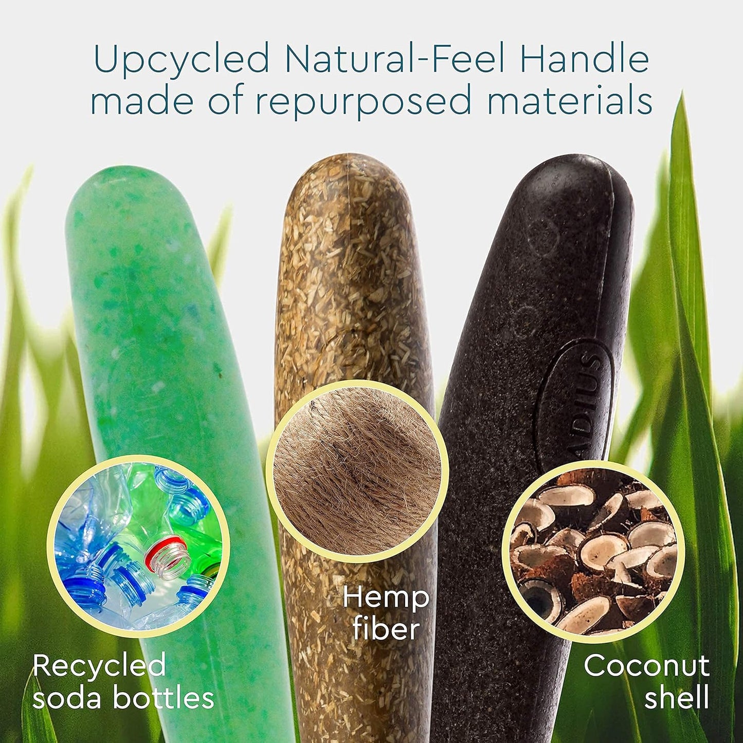 RADIUS Toothbrush Source Floss Brush BPA Free & ADA Accepted Improve Gum Health & Reduce Gum Issues - Super Soft - Cornstarch/Wood/Money - Pack of 3
