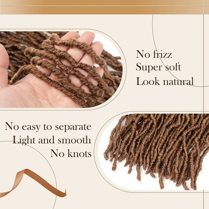Faux Locs Crochet Hair Soft Locs 18 inch 7 Packs Color 30 Short Pre Looped Crochet Locs Goddess Locs Crochet Hair For Black Women Braiding Hair Extensions (18 Inch (Pack of 7), 30#)