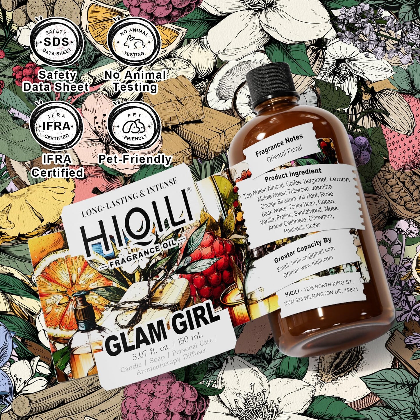 HIQILI Glam Girl Fragrance Oil for Diffusers,Candle & Soap Making