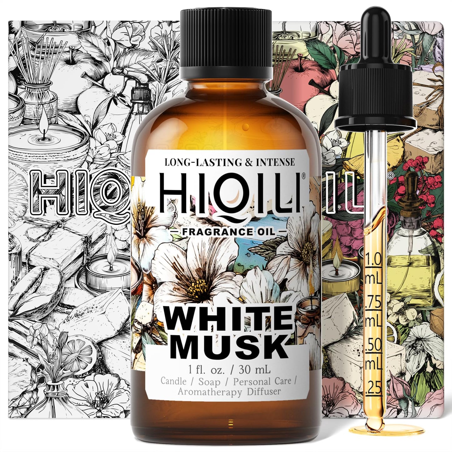 HIQILI White Musk Fragrance Oil, Musk Perfume for Women - 1 Fl Oz