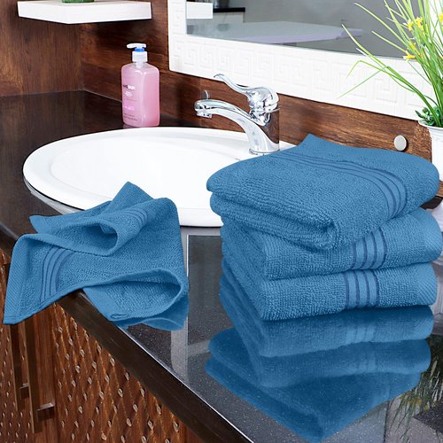 Utopia Towels 12 Pack Premium Wash Cloths Set (12x12Inches) 100% Cotton,Flannel, Ring Spun, Highly Absorbent and Soft Feel Washcloths for Bathroom, Spa, Gym, and Face Towel (Electric Blue)