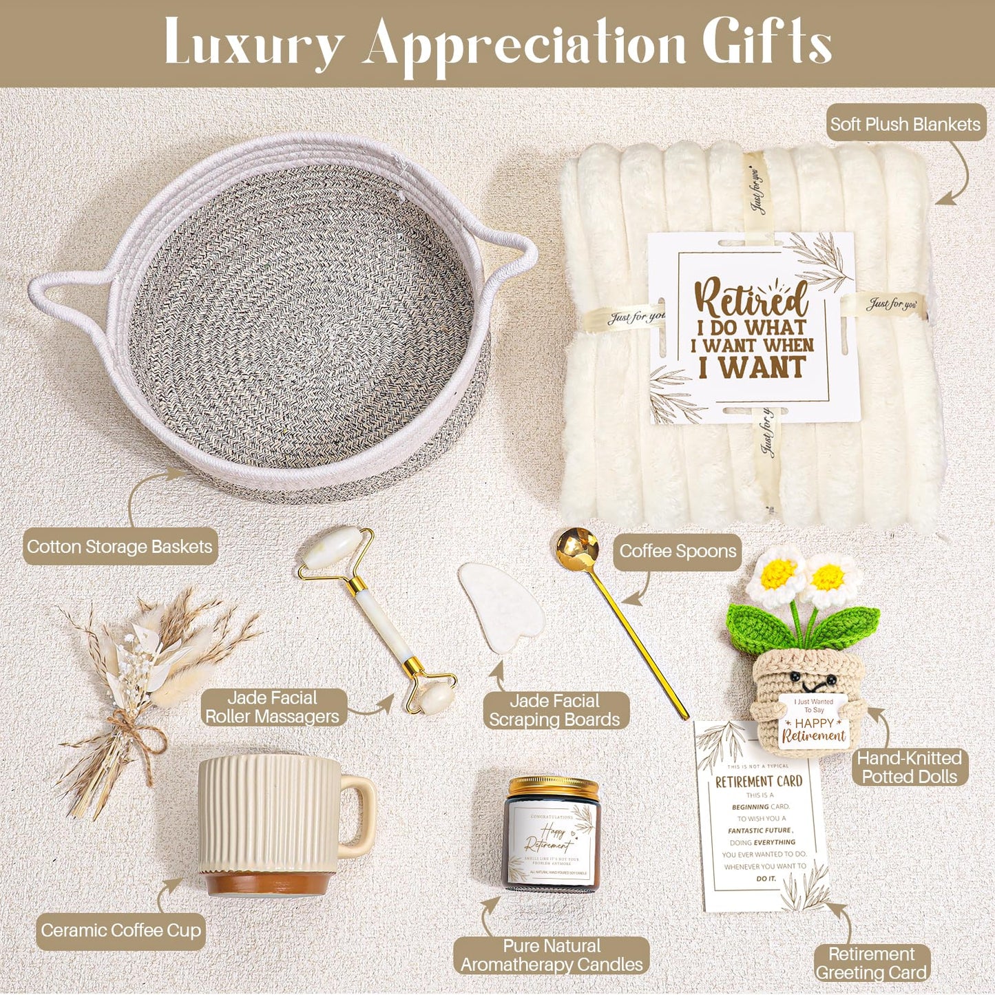 Elysirise Retirement Gift for Woman 2025, Happy Cool Retirement Gifts for Women Coworker Mom Grandma, Boss, Nurse, Friends, Funny Retirement Spa Gifts Basket, Relaxing Self Care Gift Box