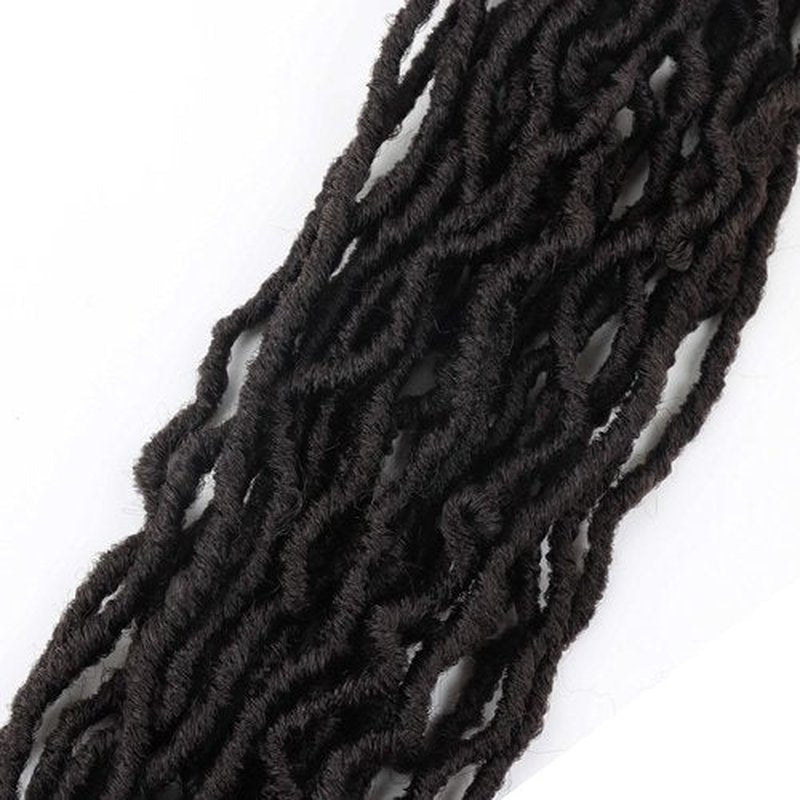 Datuoda 36 Inch Soft Locs Wavy Crochet Hair 6 Packs Goddess Loc Hair Crochet Braids Faux Locs Crochet Hair for Black Women (36 Inch (Pack of 6), 4#)