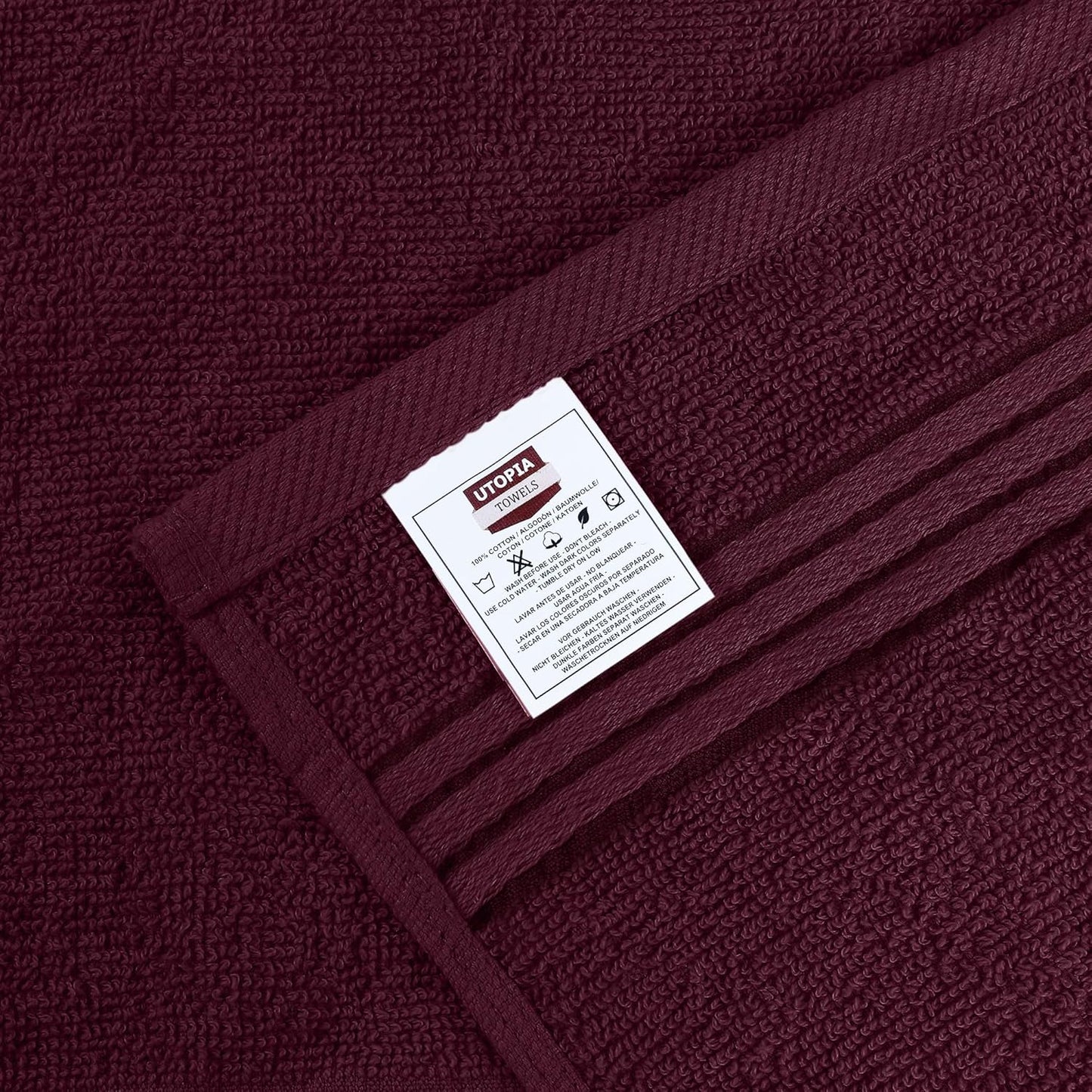 Premium 12-Pack Cotton Wash Cloths - Highly Absorbent & Soft 12x12 for Bathroom, Spa, Gym - Plum