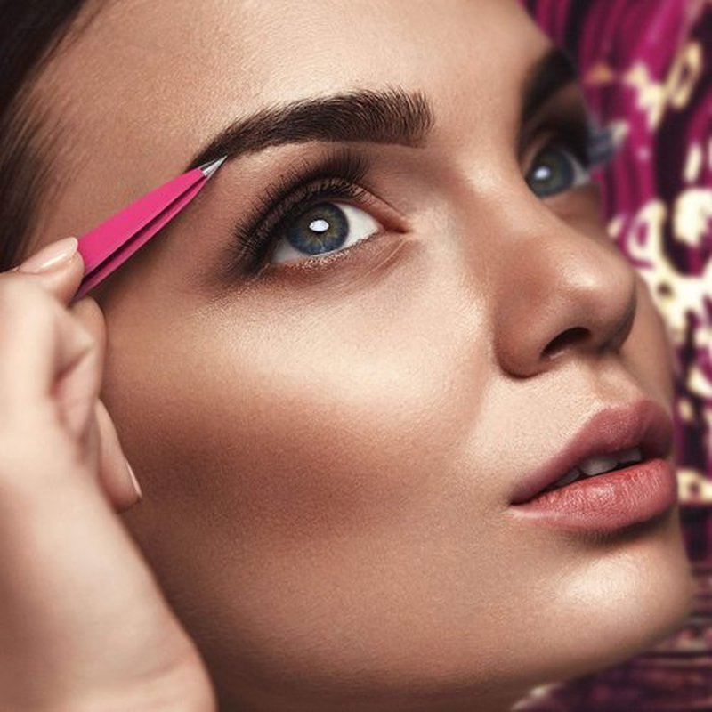 By MILLY Pointed Tweezers | High Carbon Stainless Steel Needle Nose Tweezers | Fine Point Tweezers Precision Hair Removal | Perfectly Aligned & Hand-Filed Sharp Tweezers | Pink