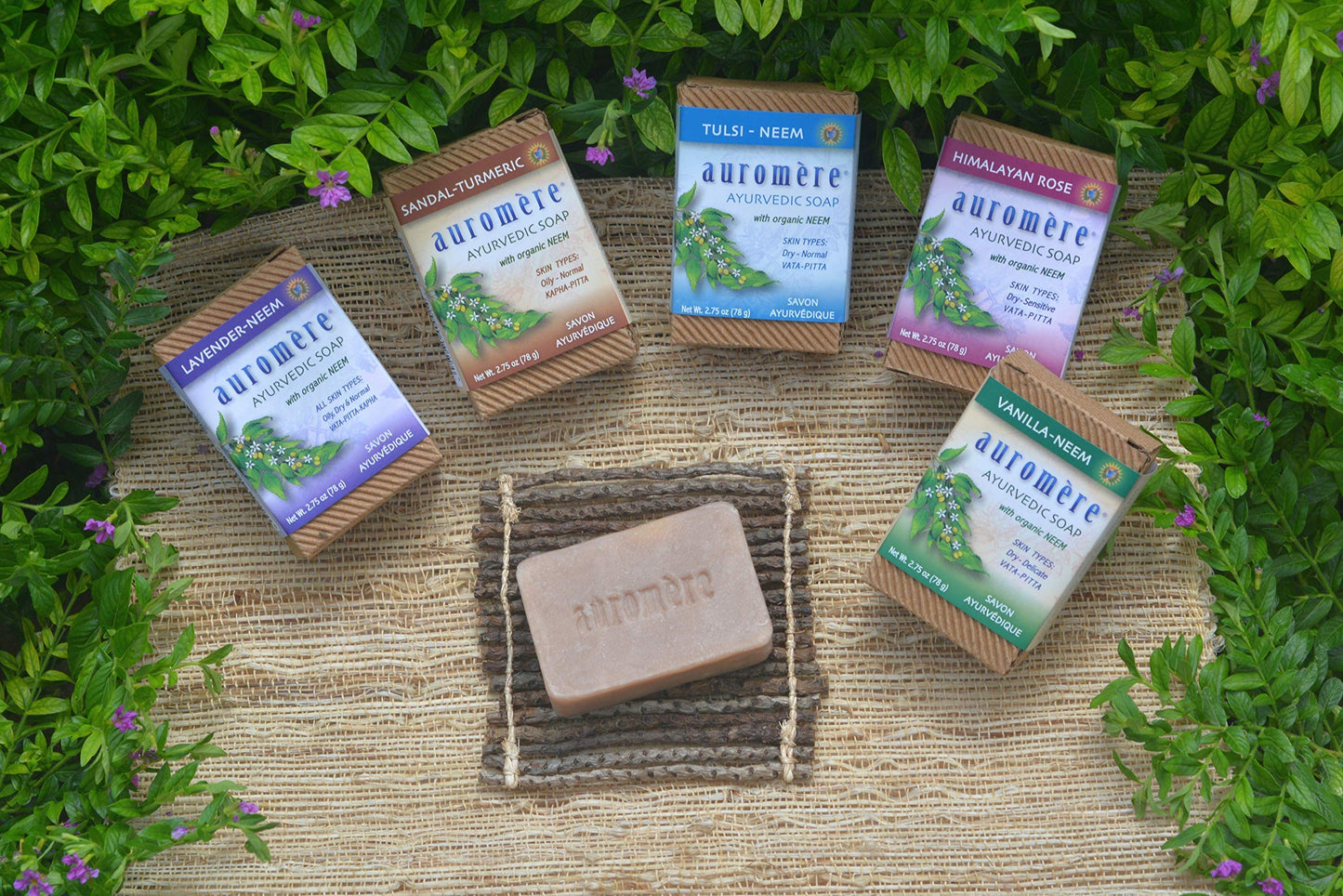 Auromere Ayurvedic Bar Soap, Vanilla Neem - Eco Friendly, Handmade, Vegan, Cruelty Free, Natural, Non GMO (2.75 oz), 2 pack