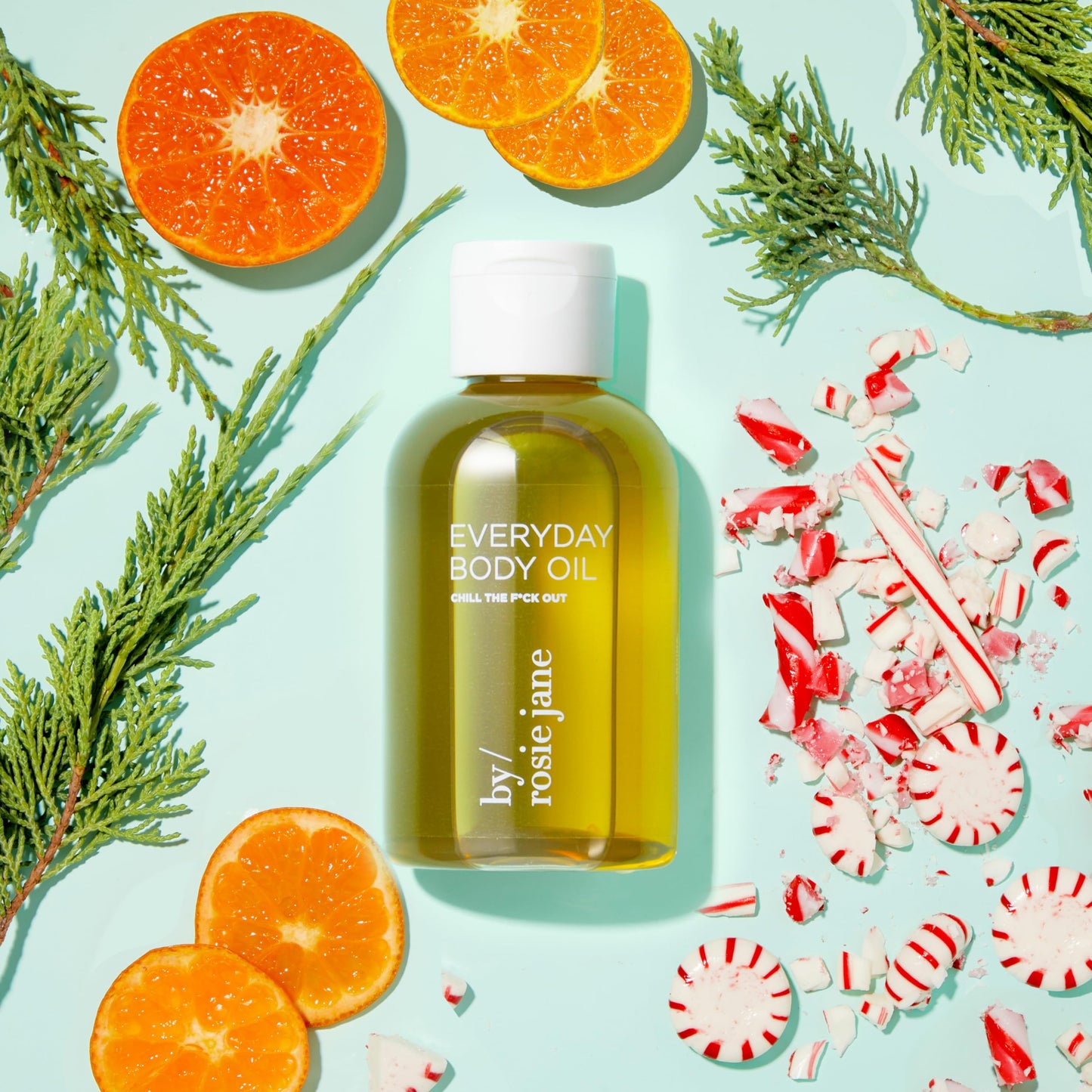 By Rosie Jane Chill Everyday Body Oil - Peppermint, Mandarin & Cypress Scented Body Oil with Sunflower Oil, Olive Oil & Rosehip Seed Oil to Hydrate and Nourish Dry Skin (4 fl oz)