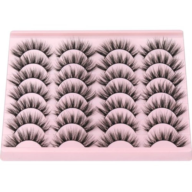 Newcally Eyelashes False Lashes Wispy Fluffy Eyelashes Mink Natural Look 3D Volume Fake Eye Lashes Pack Cat Eye Strip Reusable Faux Mink Eyelash 14 Pairs