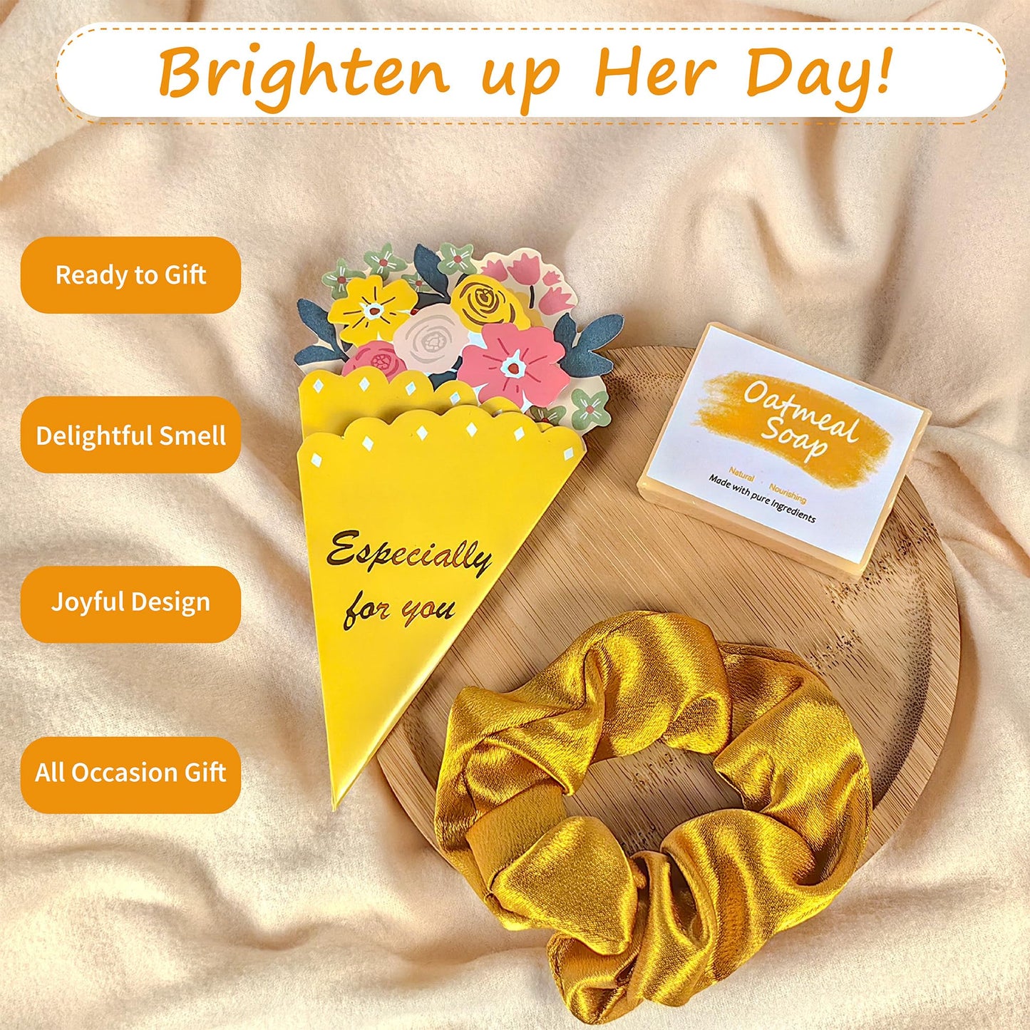 Gift Baskets for Women, Graduation Gift for Her, Birthday Gifts for Women Teacher Best Friend Gift Set Box,Teen Girl Gifts Basket for Daughter Sister Friendship- Brighten up Her Day! (Yellow)