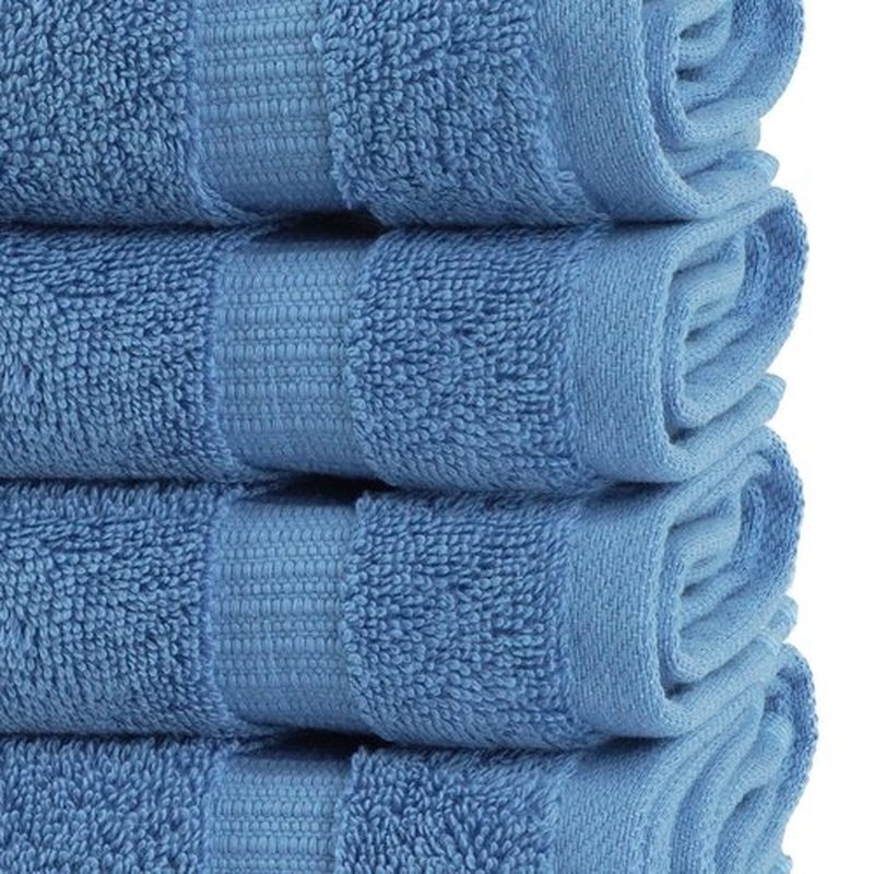 Chakir Turkish Linens | Hotel & Spa Quality 100% Cotton Premium Turkish Towels | Soft & Absorbent (4-Piece Washcloths, Wedgewood)