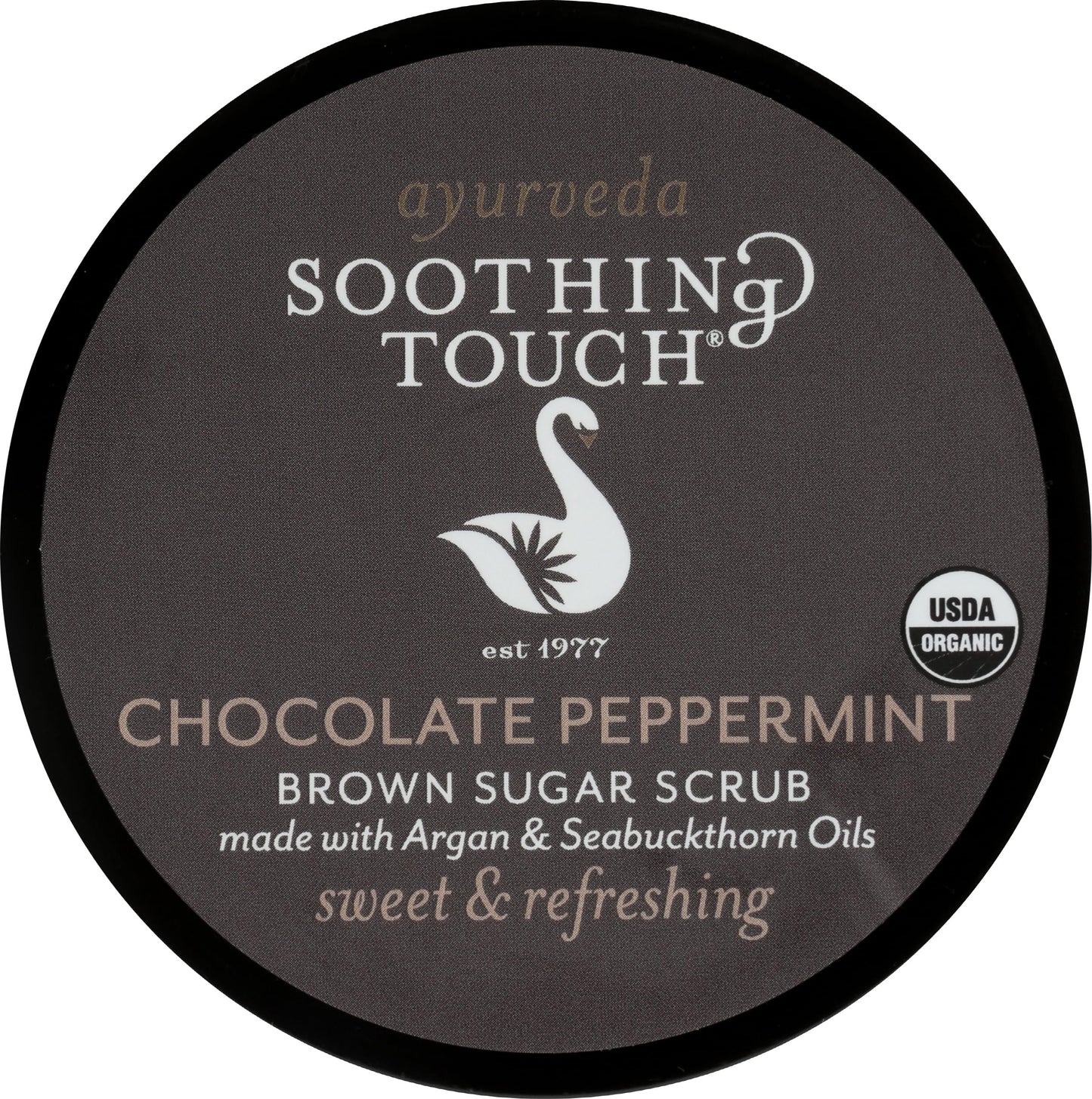 Soothing Touch Organic Herbal Brown Sugar Scrub, Chocolate Peppermint, 8 Oz