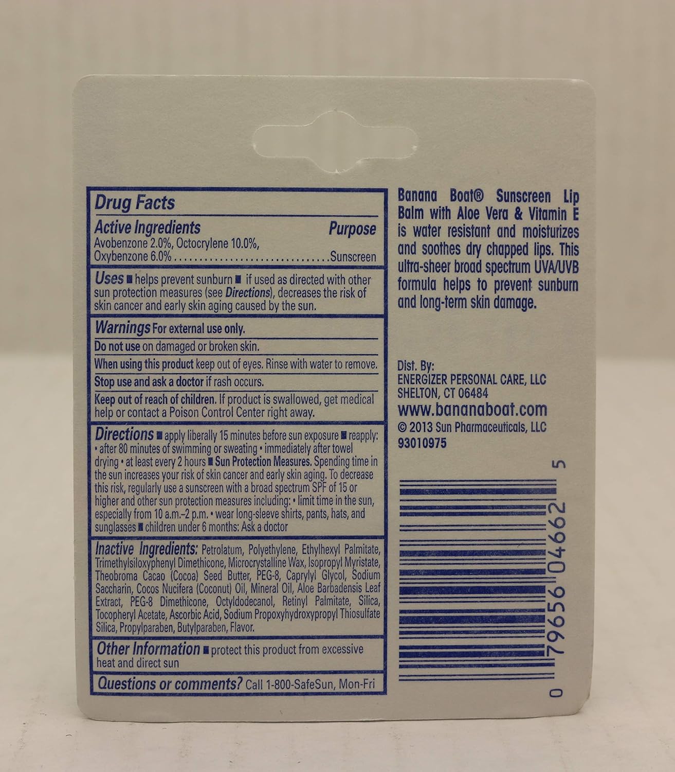 Banana Boat Aloe Vera Lip Balm SPF 45, 0.15 Ounce (10 Pieces)