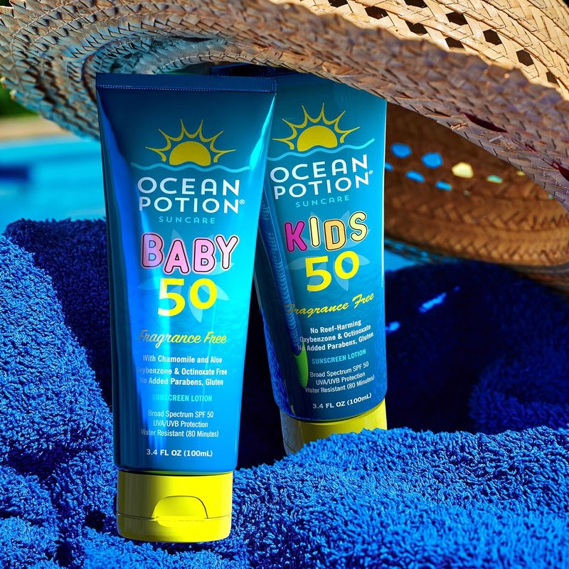 Ocean Potion Baby Sunscreen Lotion SPF 50 - Gentle Non-Greasy Formula with Aloe & Vitamin E | Travel Size 3.4 oz