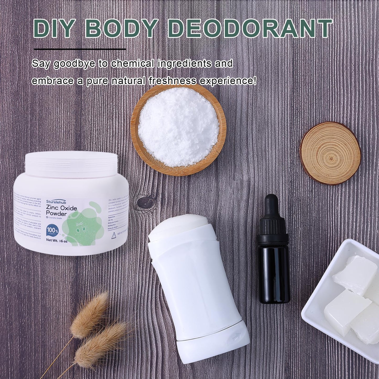 Zinc Oxide Powder, 16OZ 100% Purity, Non-Nano and Uncoated, Cosmetic Grade, Zinc Oxide Powder for DIY Sunscreen