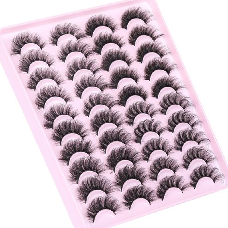 JIMIRE False Eyelashes Volume Fluffy Faux Mink Lashes 6D 14mm-18mm 4 Styles Mixed Wispy False Lashes Dramatic Look Fake Eyelashes 20 Pairs Multipack