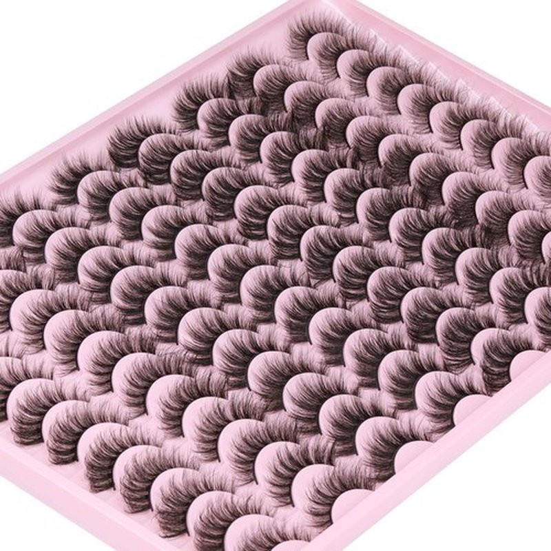ALICE False Eyelashes Wholesale Fluttering Natural Lashes Mink Fluffy Cat Eye Strip Lashes 3D Curl Wispy Fake Lashes Pack 48 Pairs