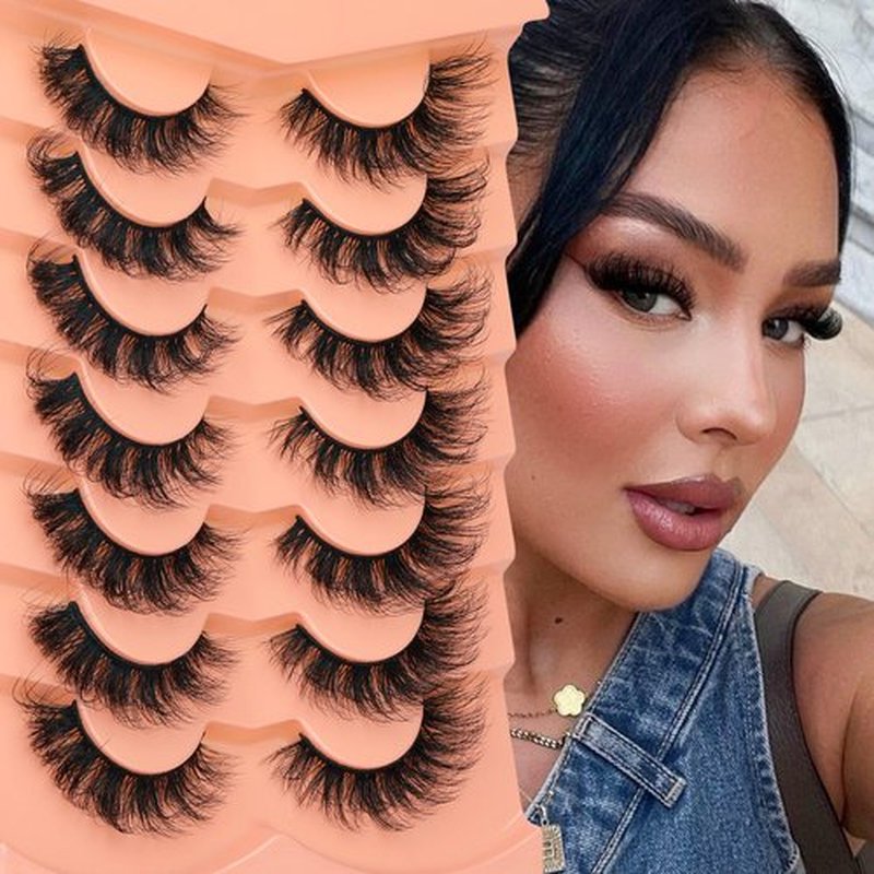 Mink Lashes Wispy False Eyelashes Fluffy D Curl Faux Mink Lashes 14mm Natural Look False Lashes Short Strips Lashes by Focipeysa