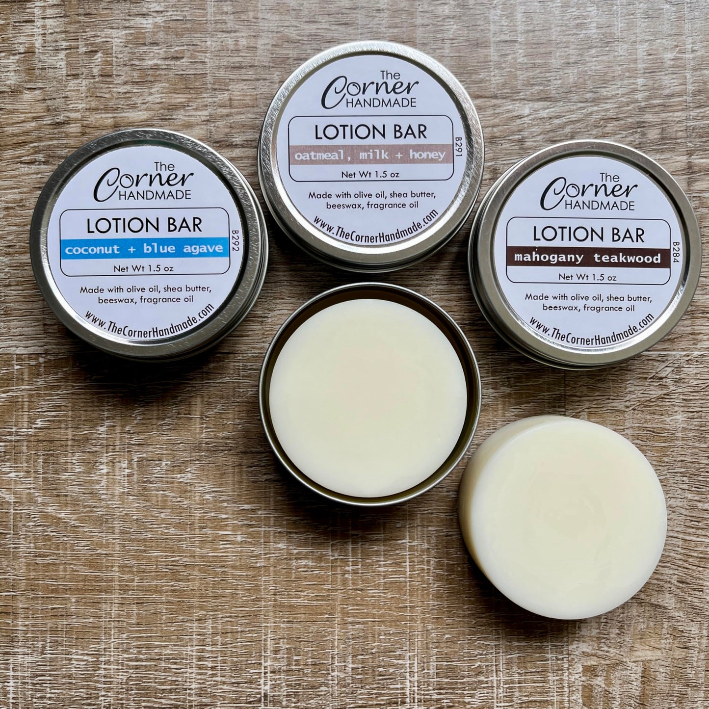 The Corner Handmade Lotion Bar Moisturizer with Beeswax and Shea Butter for Dry Skin