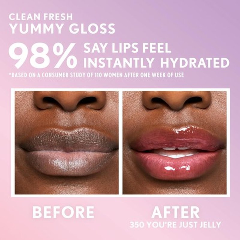 COVERGIRL Clean Fresh Yummy Gloss – Lip Gloss, Sheer, Natural Scents, Vegan Formula - You’re Just Jelly