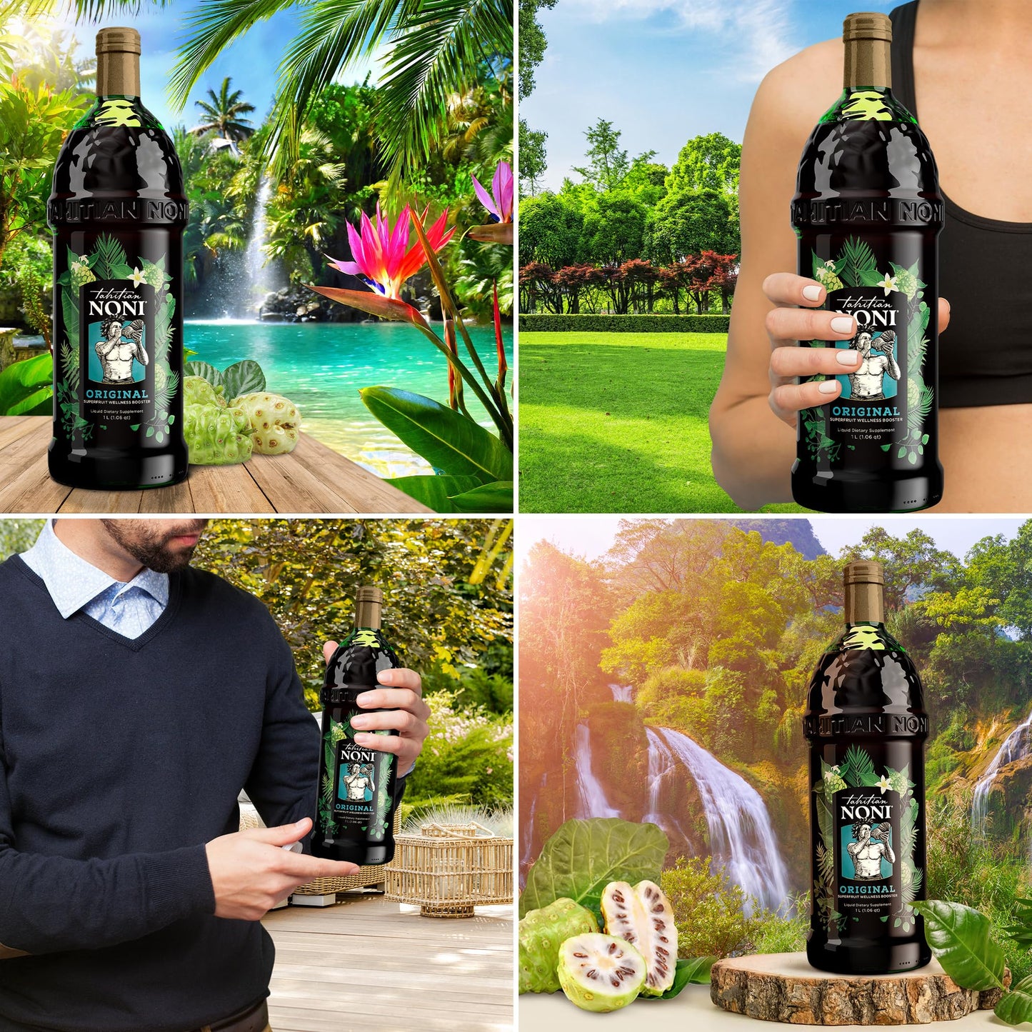 TAHITIAN NONI Juice by Morinda, Authentic Pure Noni Fruit Juice, 1L Bottle
