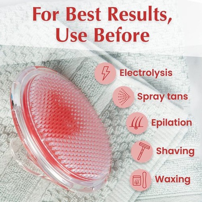 Dylonic Exfoliating Brush for Ingrown Hair and Razor Bump Prevention - Gentle Pre-Shave Exfoliator for Silky Smooth Skin on Face, Legs, Bikini Line - Ideal for Men and Women - Orange, 4x3-Inch