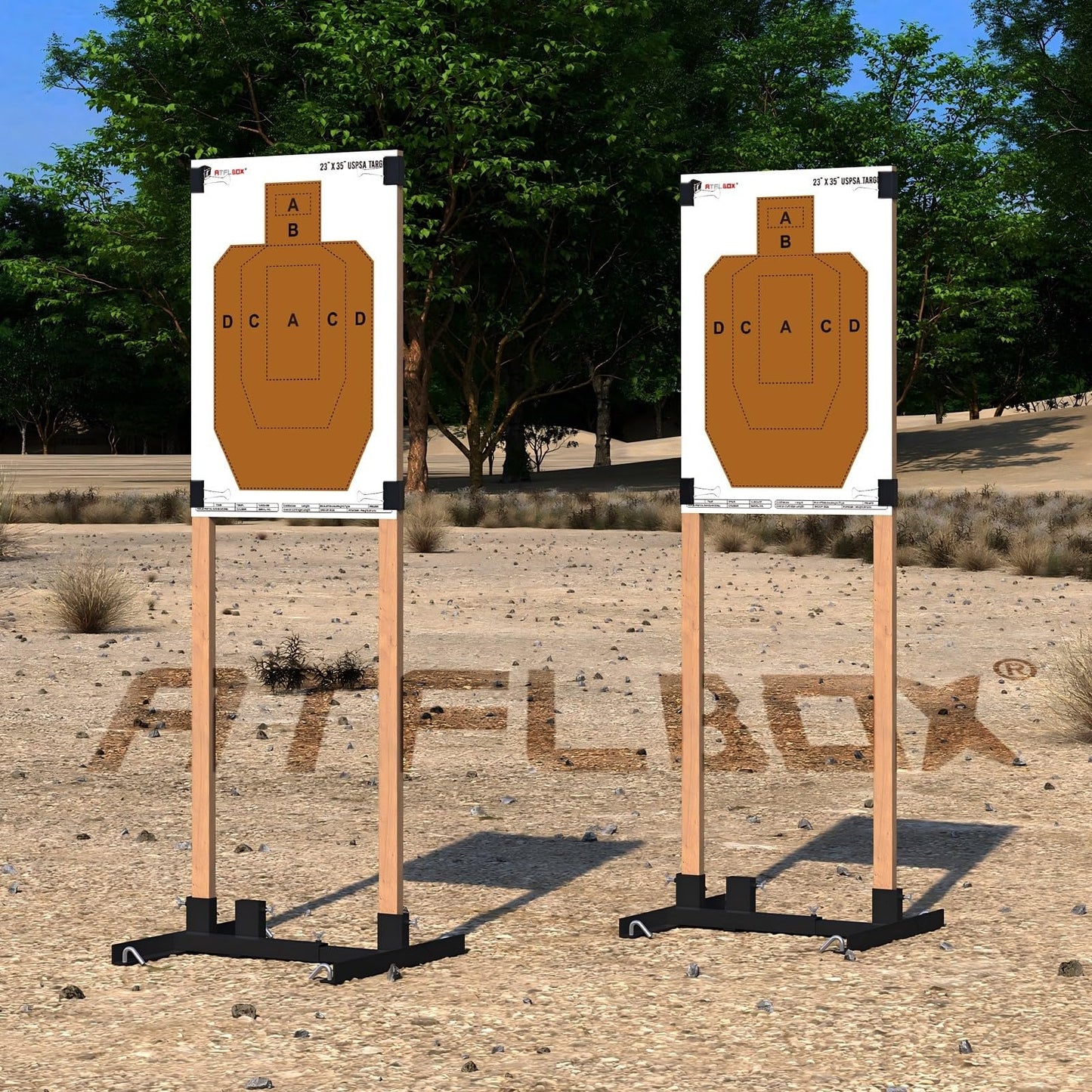 ATFLBOX 23" x 35" IPSC/USPSA Practice Paper Shooting Targets, Competition Torso Target, Paper Silhouette Shooting Target, Suitable for Pistol, Rifle, Handgun, shotgun shooting range training (50 PACK)