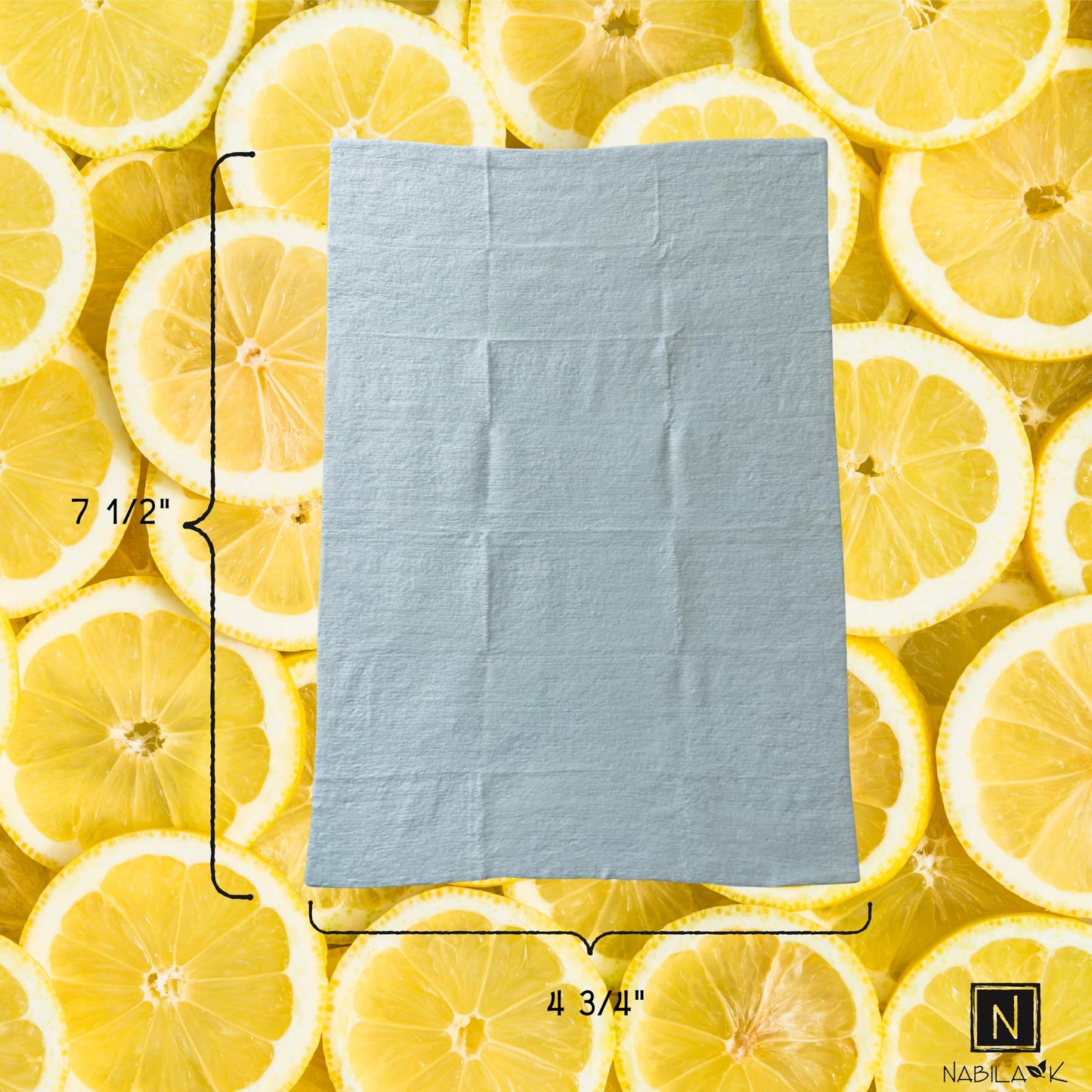Nabila K Lemon Fresh Moist Towelettes - 20 Individually Wrapped Single-Use Wipes with Bamboo Gift Case - Alcohol-Free, Plant-Based, Biodegradable - Travel, Guest Bathroom, Spa, Events