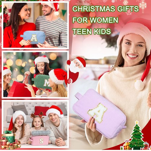 YOOLIFE Cute Makeup Bags for Women - Girls Makeup Bag Travel Makeup Bag Makeup Brush Pouch Cosmetic Bag Travel Must Haves Best Friend Birthday Gifts Mom Teacher Girlfriend Gifts for Women Letter E