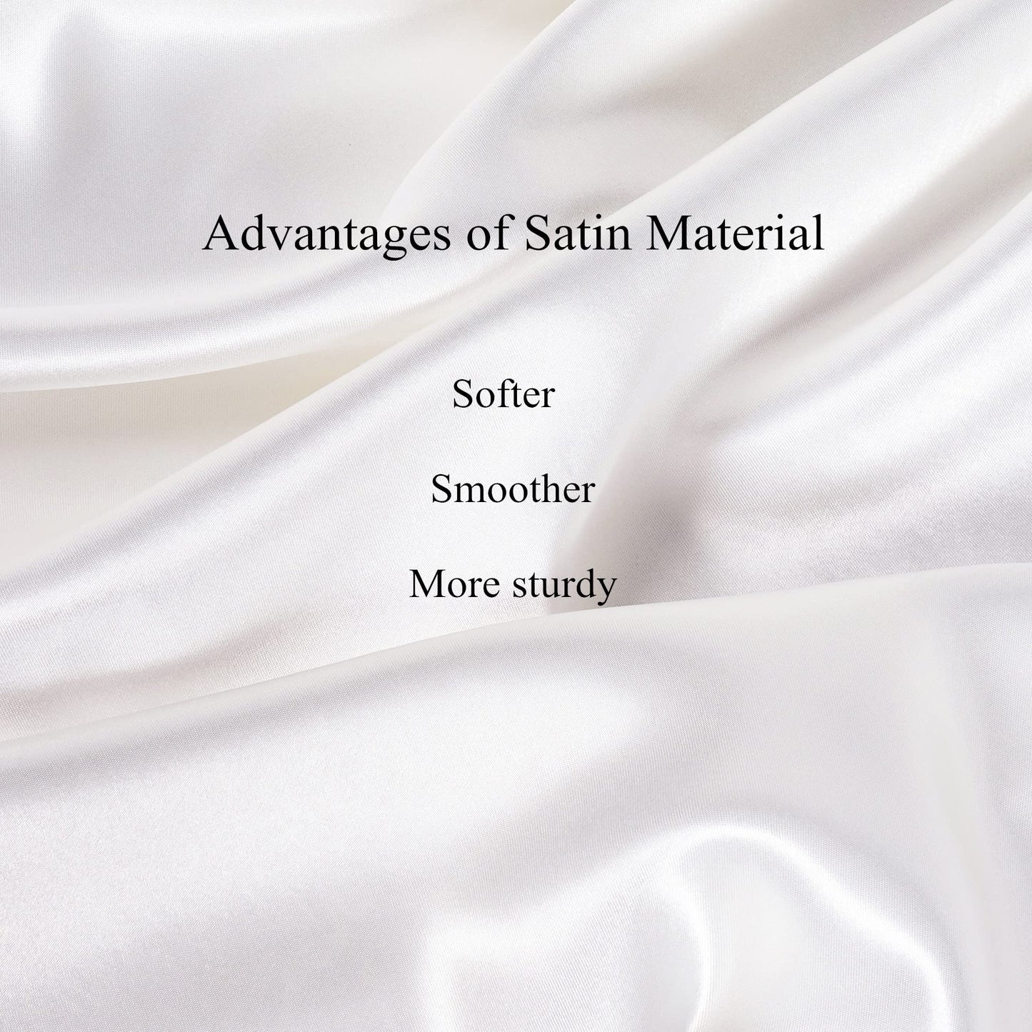 URLINENS Satin Pillowcase for Hair and Skin, Vegan Silk Pillowcase Set-2 Ivory Satin Pillowcases Queen Size, 1 Eye Mask, 1 Scrunchie-Luxury Sleep Set, White Pillow Cases with Envelope Closure
