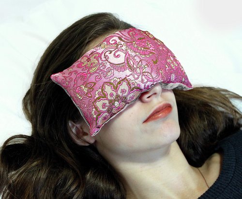 Candi Andi Handmade Luxe Serenity Eye Pillow - All-Natural Flaxseed & Lavender Scented – Weighted Eye Mask for Yoga, Meditation, Hot & Cold Therapy - Pinkalicious - TEPL-PI