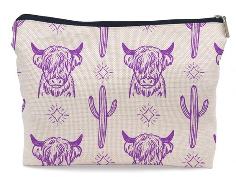 Lacosu Western Makeup Bag,Western Gifts For Women,Cow Makeup Bag,Cowgirl Stuff,Western Stuff For Women,Western Gifts,Cowgirl Gifts(COW I)