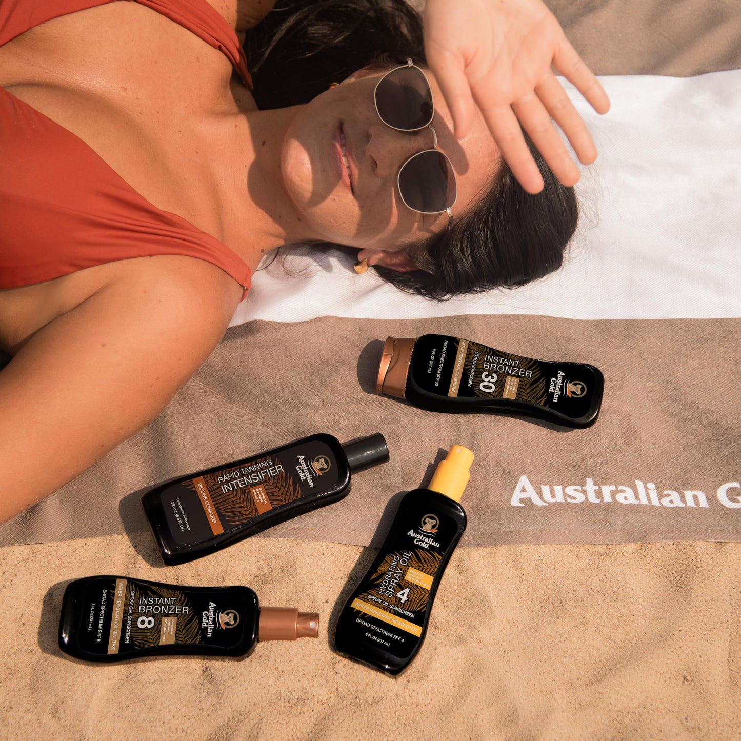 Australian Gold Spray Gel Sunscreen with Instant Bronzer SPF 30,8 Ounce | Moisturize & Hydrate Skin | Broad Spectrum-| Water Resistant-| Non-Greasy-| Oxybenzone Free-| Cruelty Free,(Pack of 6)