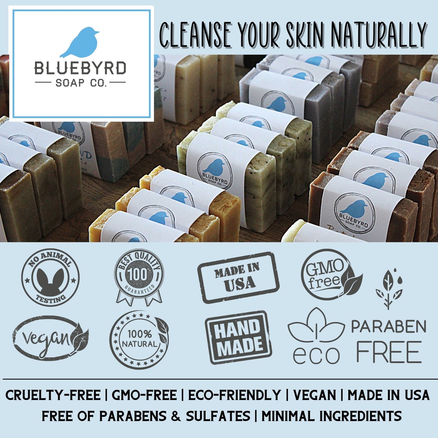 Bluebyrd Soap Co. Rainbow Sprinkles Soap Bar | Handmade Confetti Cake -Vanilla Scented Bar Soap | Smells Like Sweet Cake | Vegan Soap, Natural Kaolin Clay, USA MADE (Confetti)