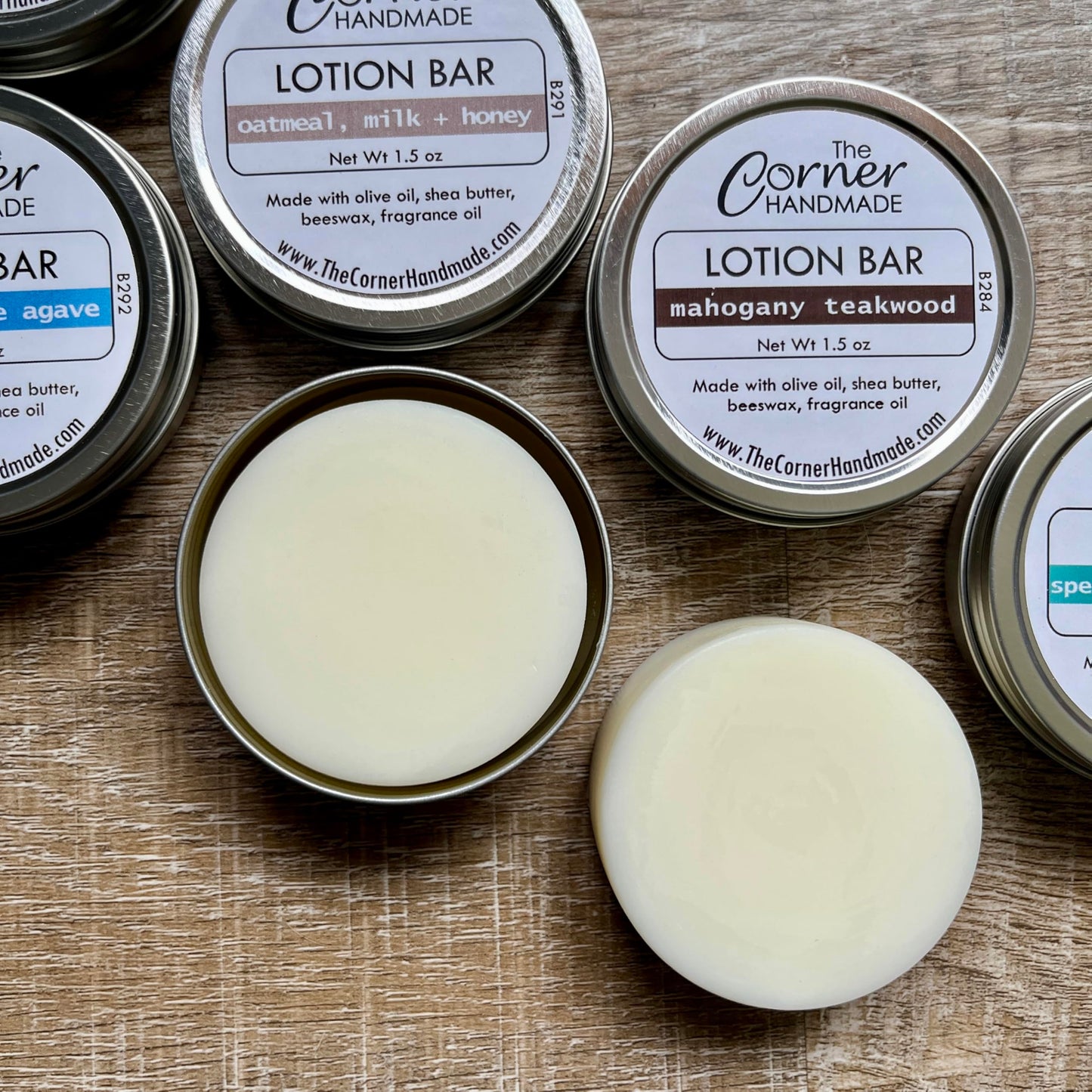 The Corner Handmade Lotion Bar Moisturizer with Beeswax and Shea Butter for Dry Skin