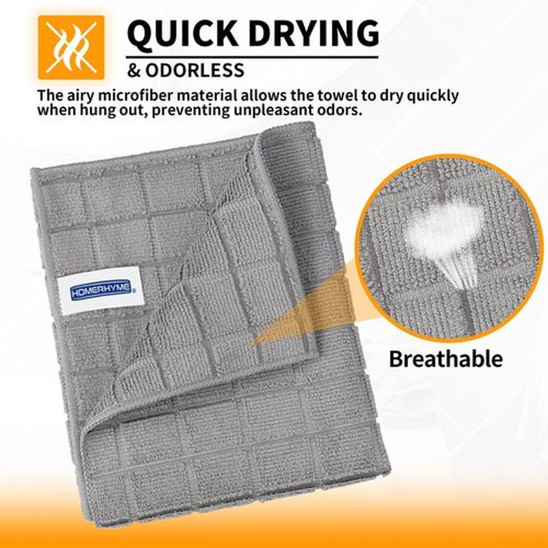 HOMERHYME Hand Towels for Bathroom, 24 Pack 25''*15'' Microfiber Grey Bath Hand Towels, Quick Dry Lint Free Soft Absorbent Bulk Washcloths Decorative Fingertip Towels for Hotel Travel Kitchen