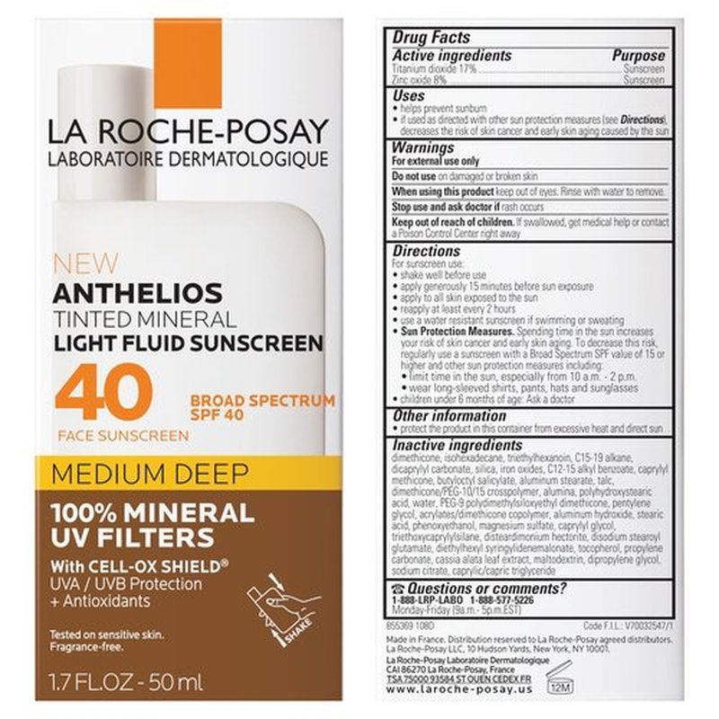 La Roche-Posay Anthelios Tinted Sunscreen SPF 40 | Broad Spectrum SPF + Antioxidants | Titanium Dioxide & Zinc Oxide Sunscreen | 3 New Flexible Shades With No White Cast | Oil Free & Oxybenzone Free
