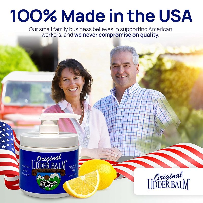 Udder Balm - Extra Thick Moisturizing Cream for Dry Skin & Cracked Heels | 16 Fl Oz with Aloe Vera