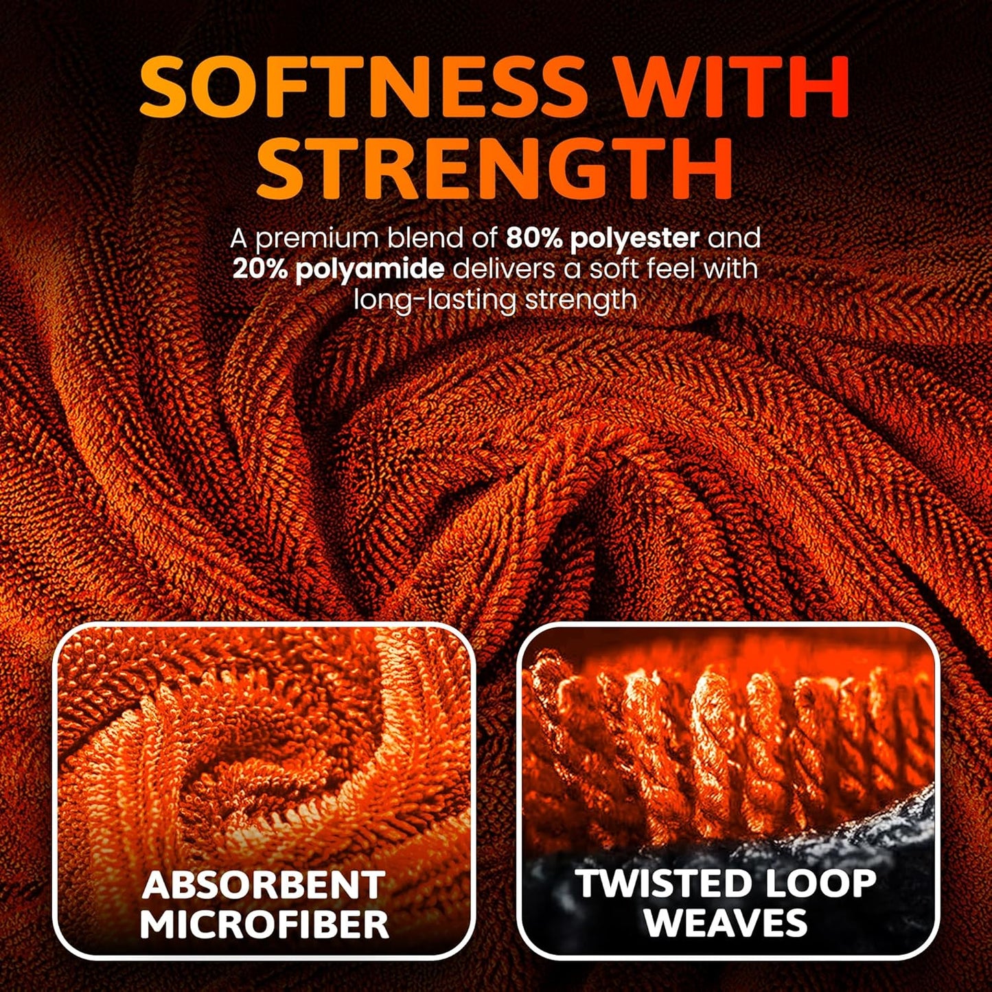 Car Drying Microfiber Towels - Extra Large Streak-Free Cleaning Cloths | Reusable, Scratch-Free, Super Soft 2-Pack