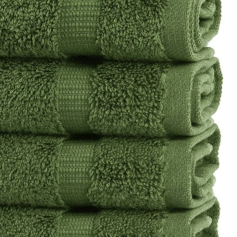 Chakir Turkish Linens | Hotel & Spa Quality 100% Cotton Premium Turkish Towels | Soft & Absorbent (4-Piece Washcloths, Moss)