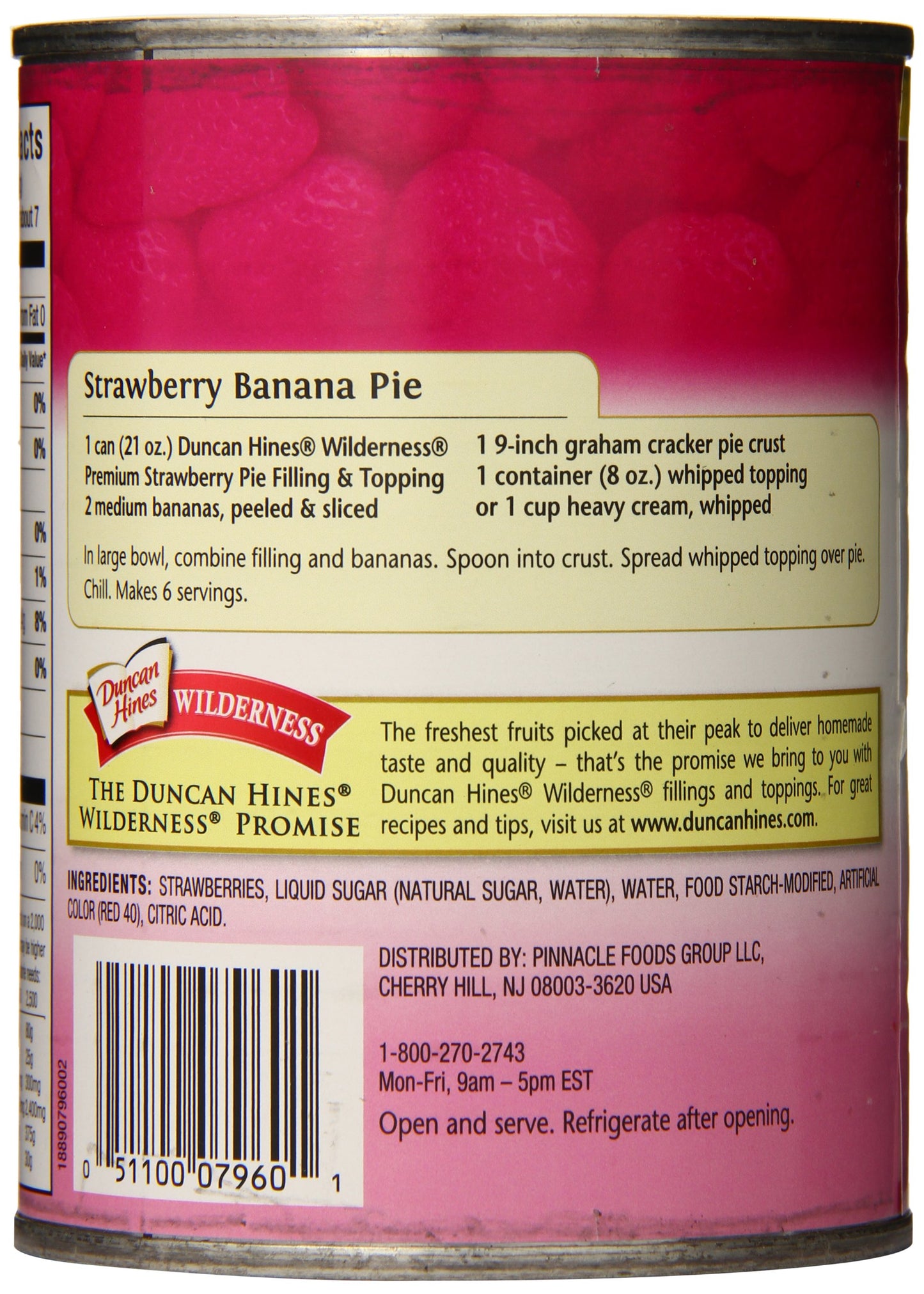 Duncan Hines Wilderness More Fruit Strawberry Pie Filling and Topping, 21 oz. (Pack of 8)