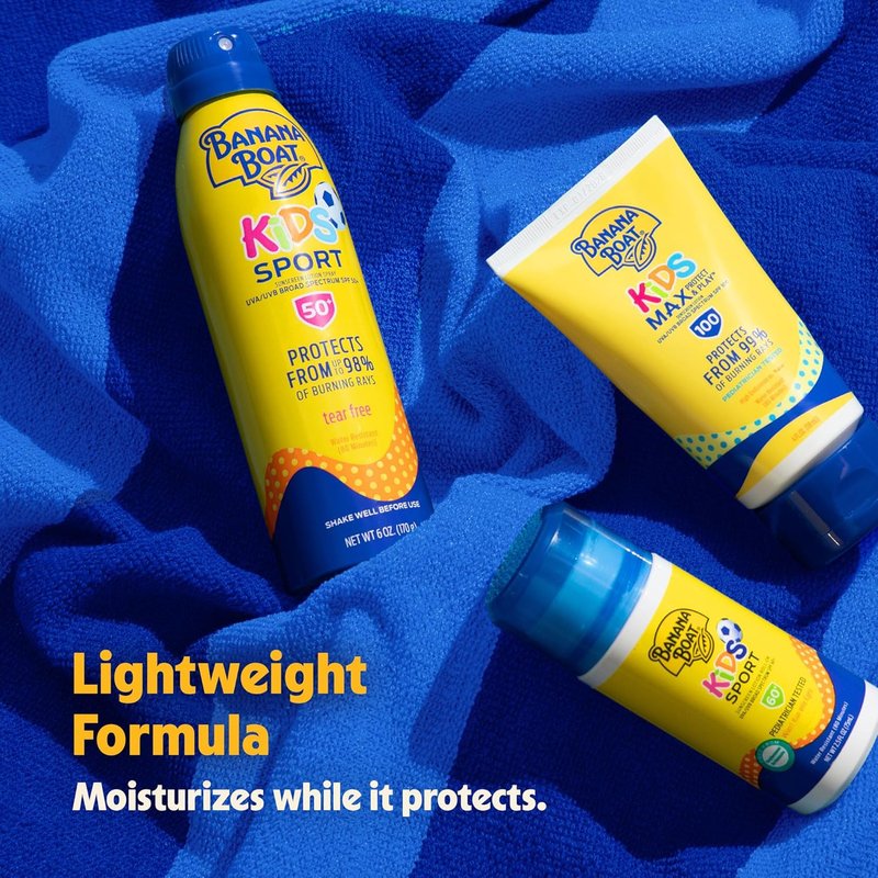 Banana Boat Kids Sport Sunscreen Spray - SPF 50, 9.5oz | Water-Resistant Children's Sunscreen