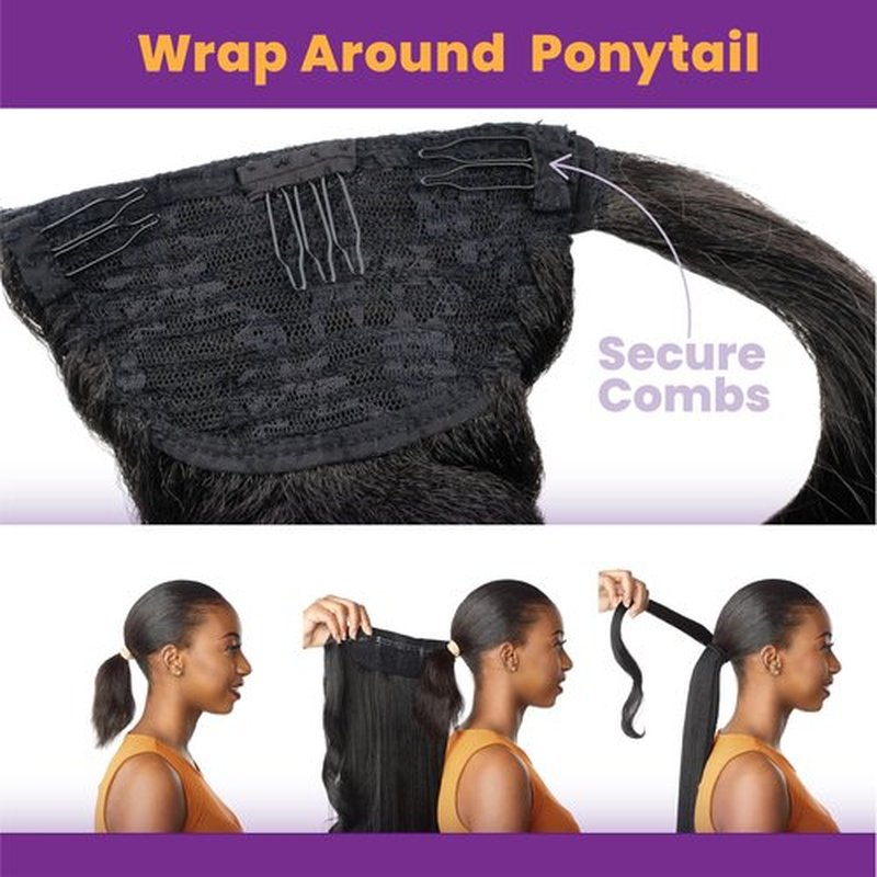 Sensationnel Lulu Pony Wrap hairextensions- Lulupony wrap 10 high heat synthetic yaki pony tail or up do hair wig piece - Lulupony Wrap 10 (SM2/27)