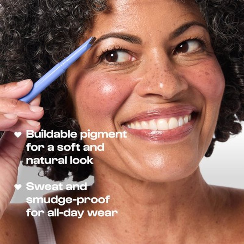 ALLEYOOP Swift Brow All-In-One Brow Definition with Built-In Sharpener & Spoolie Brush – Water & Smudge-Resistant Eyebrow Definer Pencil with Natural Matte Finish - Vegan & Cruelty-Free (Dark Brown)