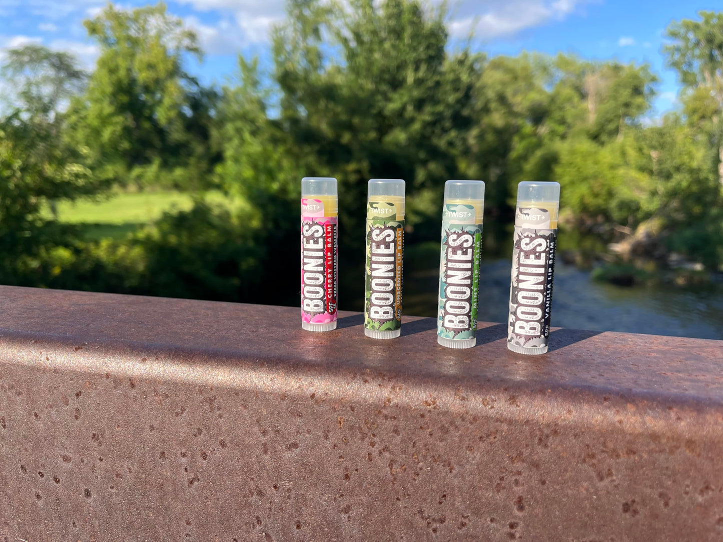 Boonies SPF 15 Lip Balm (.15oz) - Organic Moisturizing Sunscreen Lip Balm for All Skin Types, Eco-Friendly & Long-Lasting Protection (4 Count, Variety)
