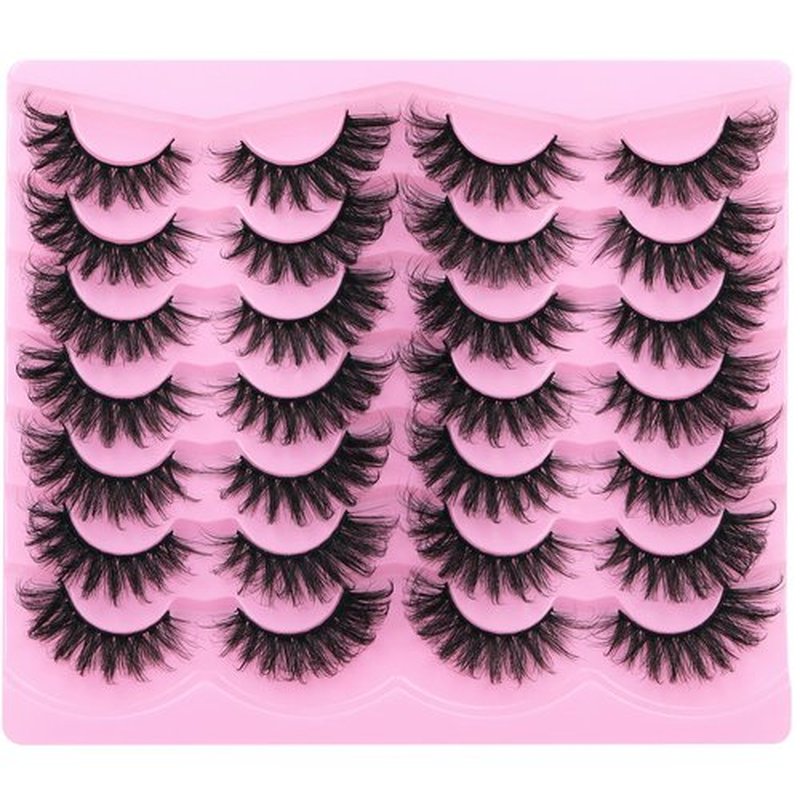 Fox Eye Lashes Natural False Eyelashes Fluffy Mink Lashes Cat Eye Lashes 18mm Wispy Faux Mink Eyelashes Pack C Curl Strip Fake Eyelashes by TNFVLONEINS